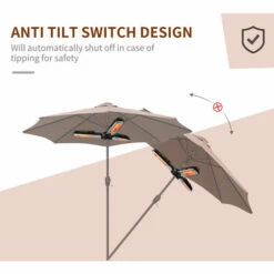 Outsunny HOMCOM Electric Parasol Heater Infrared Quartz 2000W Outdoor Umbrella Mounted 6 Outsunny HOMCOM Electric Parasol Heater Infrared Quartz 2000W Outdoor Umbrella Mounted -Outsunny store 1513473 5