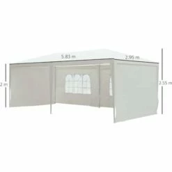 Outsunny 6m X 3m Garden Gazebo Marquee Canopy Party Tent Canopy Patio White 3 Outsunny 6m X 3m Garden Gazebo Marquee Canopy Party Tent Canopy Patio White -Outsunny store 1513477 2