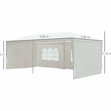 Outsunny 6m x 3m Garden Gazebo Marquee Canopy Party Tent Canopy Patio White Outsunny 6m X 3m Garden Gazebo Marquee Canopy Party Tent Canopy Patio White -Outsunny store 1513477 2