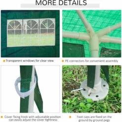 Outsunny Garden Gazebo Marquee Party Tent Wedding Canopy Outdoor Green 9m X 3m -Outsunny store 1513478 5