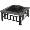 Outsunny Fire Pit Heater Square Table Patio Backyard Metal Black φ86cm Outdoor 2 Outsunny Fire Pit Heater Square Table Patio Backyard Metal Black φ86cm Outdoor -Outsunny store 1513485 1