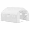 Outsunny Walk-In Polytunnel Greenhouse W/ Roll Up Door Windows, 4.5x3x2 M White -Outsunny store 16499655 1