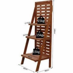 Outsunny Three-Tier Plant Rack Outdoor Organiser Unit Ladder Design Storage -Outsunny store 16499658 2