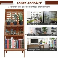 Outsunny Three-Tier Plant Rack Outdoor Organiser Unit Ladder Design Storage -Outsunny store 16499658 5