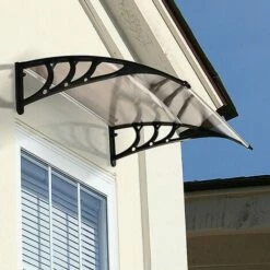 Outsunny Outdoor Window Door Canopy Fixed Awning Porch UV Water Cover Brown -Outsunny store 16688531 3