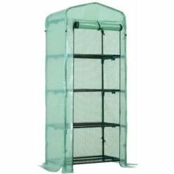 Outsunny 4-Tier Mini Portable Greenhouse Plants Flowers Vegetables Growing W/ Cover