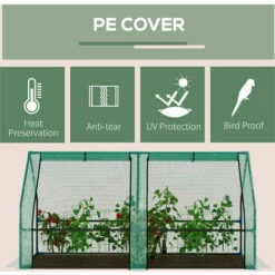 Outsunny Mini Greenhouse Garden Planter Zipper Doors Portable 180 X 90 X 90cm -Outsunny store 16812573 4