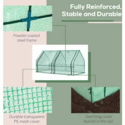 Outsunny Mini Greenhouse Garden Planter Zipper Doors Portable 180 X 90 X 90cm -Outsunny store 16812573 5