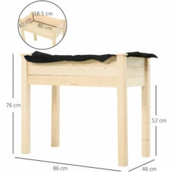 Outsunny Garden Wooden Planter Flower Raised Bed Herb Grow Box Container -Outsunny store 16812584 2