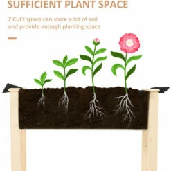 Outsunny Garden Wooden Planter Flower Raised Bed Herb Grow Box Container -Outsunny store 16812584 4