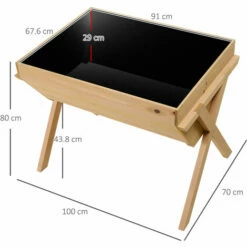 Outsunny Wooden Planter Raised Bed Stand Vegetable Flower Bed 100 X 70 X 80cm -Outsunny store 16812587 2