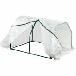 Outsunny Mini Greenhouse Grow House PVC Cover Steel Frame White 99 X 71 X 60cm