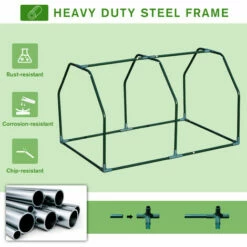 Outsunny Mini Greenhouse Grow House PVC Cover Steel Frame White 99 X 71 X 60cm -Outsunny store 16812591 4
