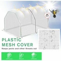 Outsunny Mini Greenhouse Grow House PVC Cover Steel Frame White 99 X 71 X 60cm -Outsunny store 16812591 5