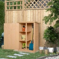 Outsunny Garden Shed Outdoor Tool Storage W/ 2 Shelve 75 X 56 X115cm Natural 9 Outsunny Garden Shed Outdoor Tool Storage W/ 2 Shelve 75 X 56 X115cm Natural -Outsunny store 16968390 3