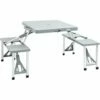Outsunny Picnic Table Chair Set 4 Seat Aluminium PP W/ 2.7cm Umbrella Hole -Outsunny store 16968421 1