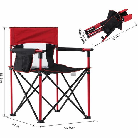 Outsunny Outdoor Folding Fishing Camping Chair w/Cup Holder,Pocket,Backrest Red Outsunny Outdoor Folding Fishing Camping Chair W/Cup Holder,Pocket,Backrest Red -Outsunny store 16968428 2
