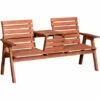 Outsunny Convertable 3-Seater Wood Bench Table Garden W/ Armrests Patio 2 Outsunny Convertable 3-Seater Wood Bench Table Garden W/ Armrests Patio -Outsunny store 16968432 1