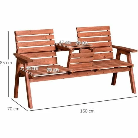 Outsunny Convertable 3-Seater Wood Bench Table Garden w/ Armrests Patio Outsunny Convertable 3-Seater Wood Bench Table Garden W/ Armrests Patio -Outsunny store 16968432 2