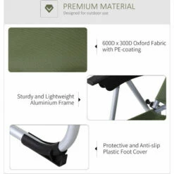 Outsunny Outdoor Garden Folding Chair Armchair Reclining Seat W/Pillow Green -Outsunny store 16968445 5