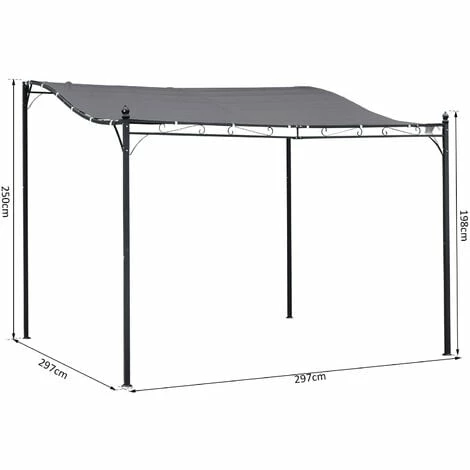 Outsunny 3m x 3m Gazebo Backyard Pool Garden Pergola Canopy Sun Shade Shelter Soft Top Outsunny 3m X 3m Gazebo Backyard Pool Garden Pergola Canopy Sun Shade Shelter Soft Top -Outsunny store 16968457 2