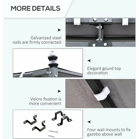 Outsunny 3m x 3m Gazebo Backyard Pool Garden Pergola Canopy Sun Shade Shelter Soft Top Outsunny 3m X 3m Gazebo Backyard Pool Garden Pergola Canopy Sun Shade Shelter Soft Top -Outsunny store 16968457 5