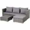 Outsunny Rattan Garden Sofa Set Storage Table Wicker Patio Lounger 4-Seater Grey -Outsunny store 16968470 1