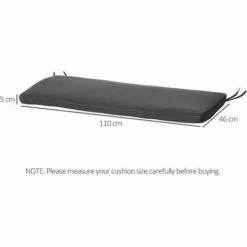 Outsunny 2-Seater Bench Cushion Polyester Cover Seat Pad Replacement Grey -Outsunny store 17049200 2