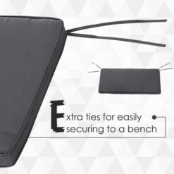 Outsunny 2-Seater Bench Cushion Polyester Cover Seat Pad Replacement Grey -Outsunny store 17049200 4