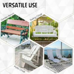 Outsunny 2-Seater Bench Cushion Polyester Cover Seat Pad Replacement Grey -Outsunny store 17049200 5