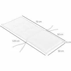 Outsunny Single Seat Replacement High Back Chair Folding Garden Seat Pad - Beige -Outsunny store 17049201 2