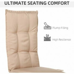 Outsunny Single Seat Replacement High Back Chair Folding Garden Seat Pad - Beige -Outsunny store 17049201 4