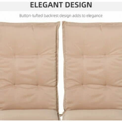 Outsunny Single Seat Replacement High Back Chair Folding Garden Seat Pad - Beige -Outsunny store 17049201 5