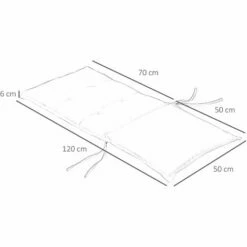 Outsunny Single Seat Replacement High Back Chair Folding Garden Seat Pad - Grey -Outsunny store 17049202 2