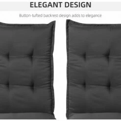 Outsunny Single Seat Replacement High Back Chair Folding Garden Seat Pad - Grey -Outsunny store 17049202 5