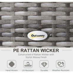 Outsunny 5PCS Garden Rattan Wicker Sofa Outdoor Patio Furniture Set W/ Pillow -Outsunny store 17049203 4