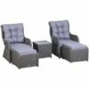 Outsunny Garden Sofa Chair & Stool Table Set Patio Wicker Weave Furniture Set -Outsunny store 17049205 1