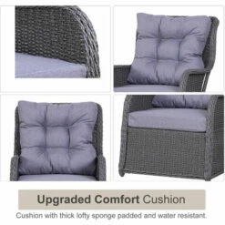 Outsunny Garden Sofa Chair & Stool Table Set Patio Wicker Weave Furniture Set -Outsunny store 17049205 4