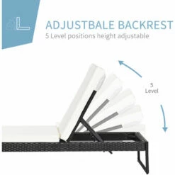 Outsunny 3 Pack Rattan Wicker Adjustable Lounge Chair W/ Cushions Set, Black 5 Outsunny 3 Pack Rattan Wicker Adjustable Lounge Chair W/ Cushions Set, Black -Outsunny store 17049207 4