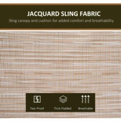 Outsunny Outdoor 3-person Garden Metal Padded Porch Swing Chair Bench, Beige -Outsunny store 17274283 5