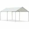 Outsunny 2-Rooms Outdoor Carport Galvanized Steel Frame Tent UV Resistant White 1 Outsunny 2-Rooms Outdoor Carport Galvanized Steel Frame Tent UV Resistant White -Outsunny store 17274335 1