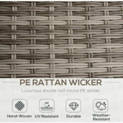 Outsunny 8pc Outdoor Patio Furniture Set Weather Wicker Rattan Sofa Chair Grey 6 Outsunny 8pc Outdoor Patio Furniture Set Weather Wicker Rattan Sofa Chair Grey -Outsunny store 17274365 5