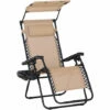 Outsunny Zero Gravity Chair Adjustable Patio Lounge W/ Cup Holder Beige -Outsunny store 17328413 1