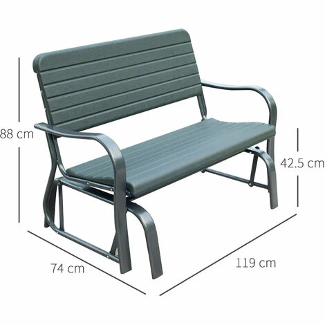 Outsunny Metal Garden Rocker Bench Rocking Chair Loveseat Outdoor 2-Seater Outsunny Metal Garden Rocker Bench Rocking Chair Loveseat Outdoor 2-Seater -Outsunny store 17619568 2