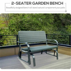 Outsunny Metal Garden Rocker Bench Rocking Chair Loveseat Outdoor 2-Seater 6 Outsunny Metal Garden Rocker Bench Rocking Chair Loveseat Outdoor 2-Seater -Outsunny store 17619568 5