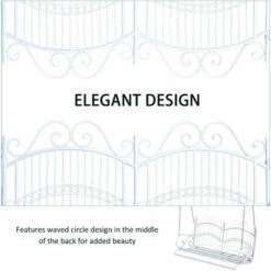 Outsunny Outdoor Garden Solid Metal 2 Seat Swing Chair Hanging Hammock White -Outsunny store 17619570 5