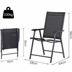 Outsunny 2-PCS Garden Armchairs Outdoor Patio Folding Modern Furniture Black -Outsunny store 17619576 2