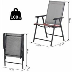 Outsunny 2-PCS Garden Armchairs Outdoor Patio Folding Modern Furniture Grey 3 Outsunny 2-PCS Garden Armchairs Outdoor Patio Folding Modern Furniture Grey -Outsunny store 17619577 2