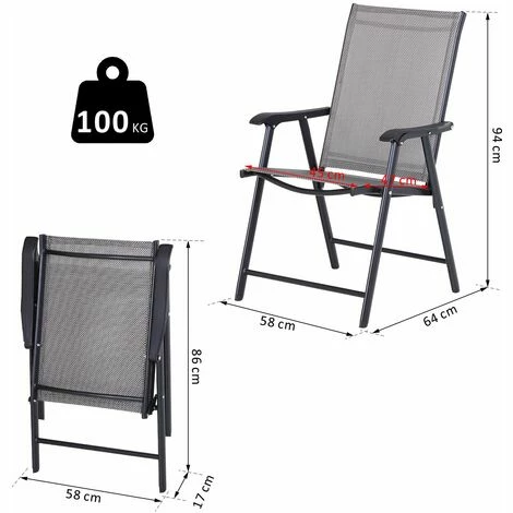 Outsunny 2-PCS Garden Armchairs Outdoor Patio Folding Modern Furniture Grey Outsunny 2-PCS Garden Armchairs Outdoor Patio Folding Modern Furniture Grey -Outsunny store 17619577 2