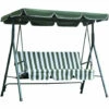 Outsunny Outdoor 3-person Metal Porch Swing Chair Bench Canopy Green -Outsunny store 17810781 1